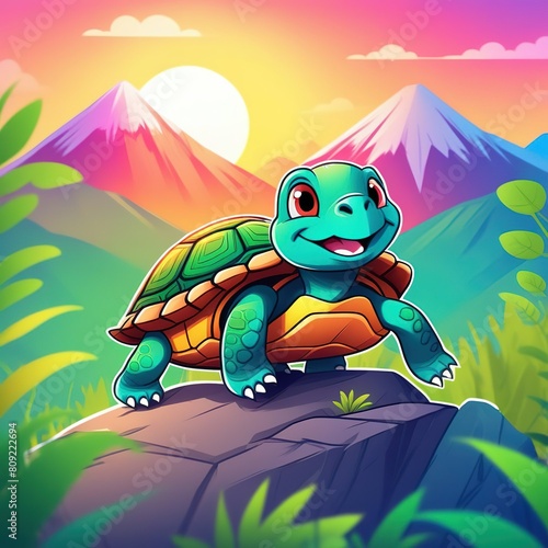 Watercolor sea turtle. illustration for greeting cards, invitations and other printing and web projects