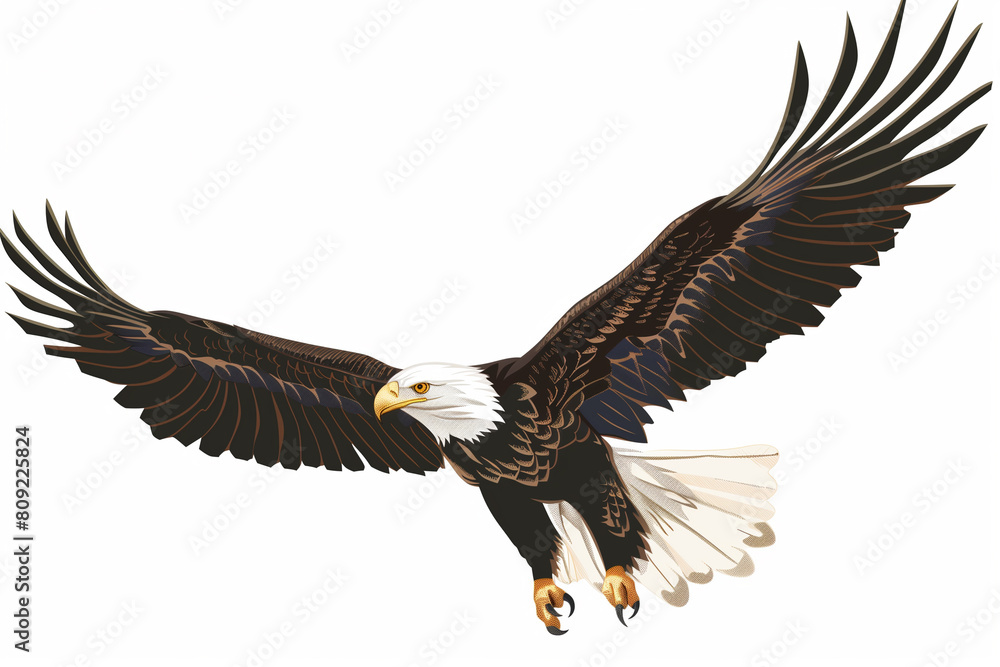 Majestic Bald Eagle Flying With Wings Spread Majestic Bald Eagle Flying With Wings Spread