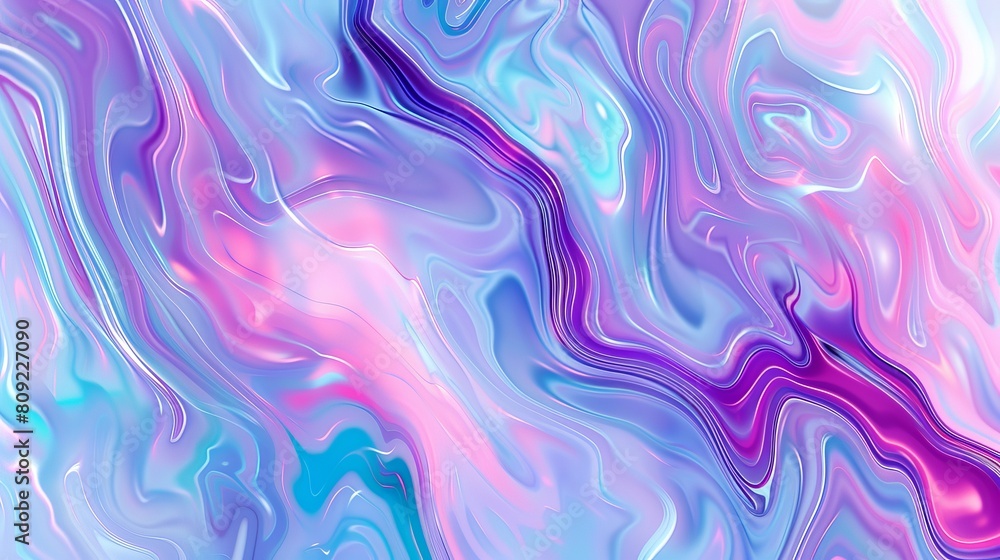 Light violet, pink, and blue color stripes converge in a psychedelic holographic background with a marble-like structure, offering a unique visual experience. Light violet, pink, and blue color stripes converge in a psychedelic holographic background with a marble-like structure, offering a unique visual experience.
