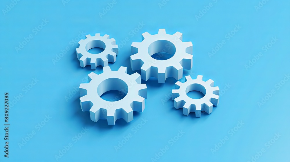 Minimalist 3D gears icon displayed on a blue background, representing repair, optimization, and workflow concepts. Minimalist 3D gears icon displayed on a blue background, representing repair, optimization, and workflow concepts.
