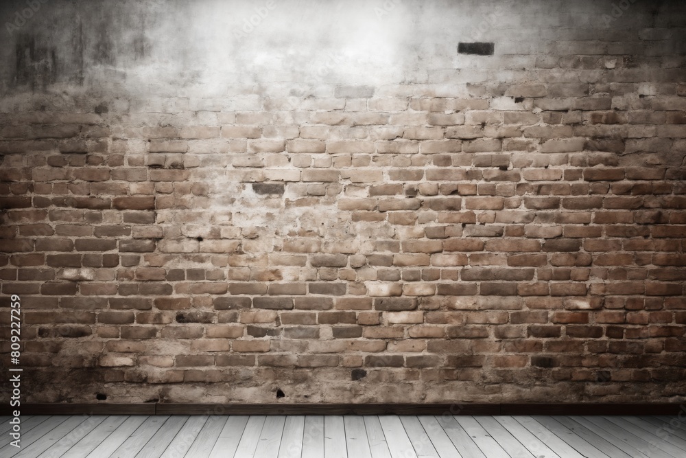 an old brick wall and floor in the home interior as a background or texture an old brick wall and floor in the home interior as a background or texture