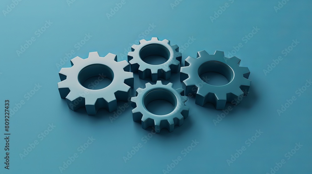 Minimalist 3D gears icon displayed on a blue background, representing repair, optimization, and workflow concepts. Minimalist 3D gears icon displayed on a blue background, representing repair, optimization, and workflow concepts.