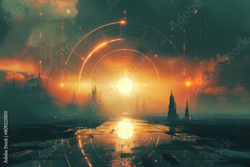 a futuristic sci-fi illustration captivates