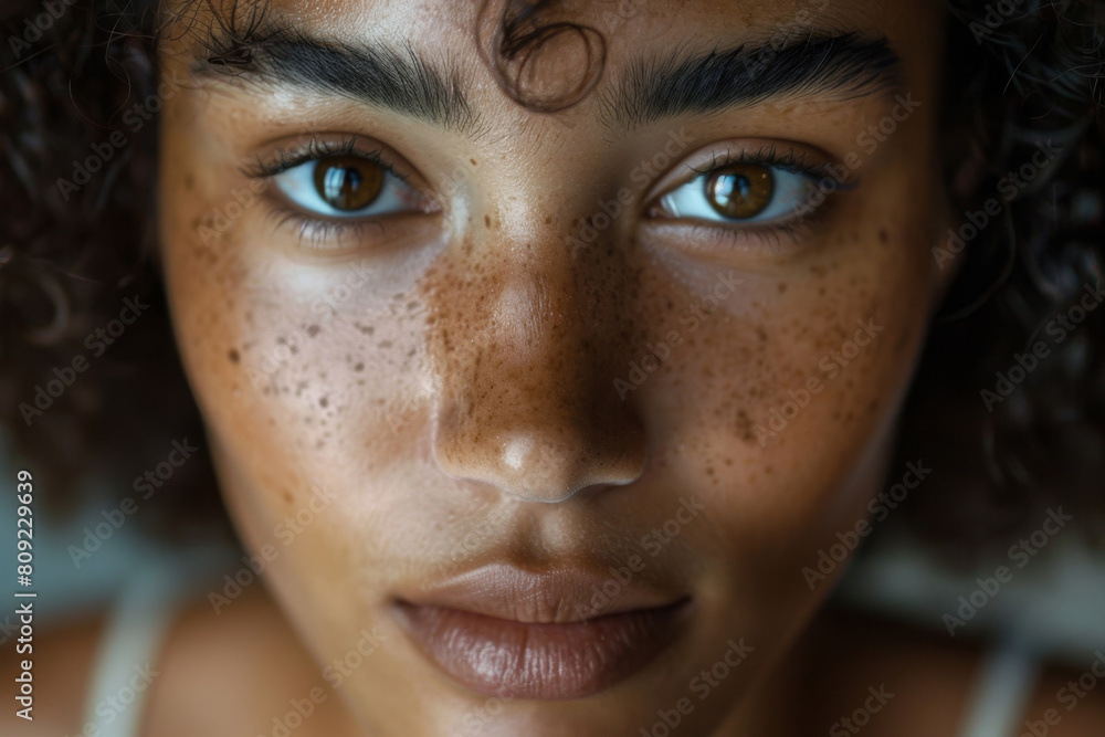 Detailed image showing the natural pigmentation and beauty of a young ...
