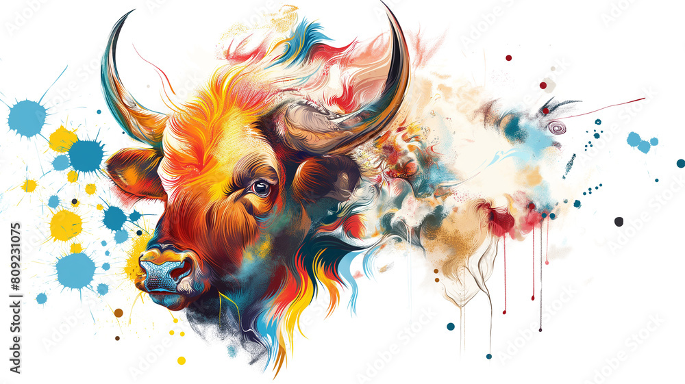 Obraz premium Colorful Abstract Animal Artwork isolated on a transparent background