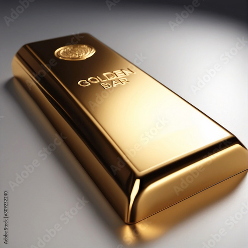 Gold bar isolated on white background. 3d rendering realistic gold brick or bar as financial banking business concept. The price of gold is rising, trading.