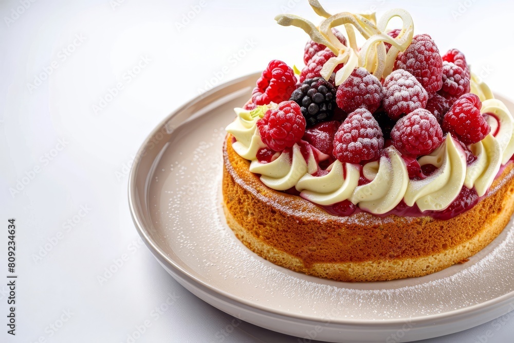 Almond Cake with Key Lime Buttercream and Raspberry Compote - Tempting Dessert Almond Cake with Key Lime Buttercream and Raspberry Compote - Tempting Dessert