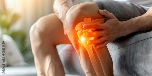 Possible Causes of Thigh Pain in Asian Male: Muscle Sprain or Sciatica. Concept Muscle Sprain, Sciatica, Overuse, Poor Posture, Nerve Compression