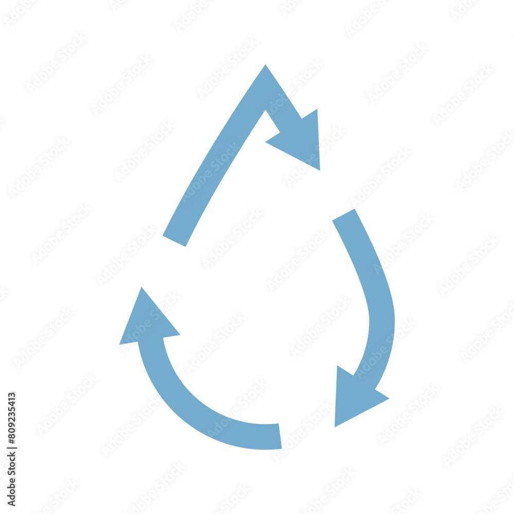 water recycling icon on white background water recycling icon on white background