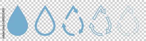 water recycling icon on white background