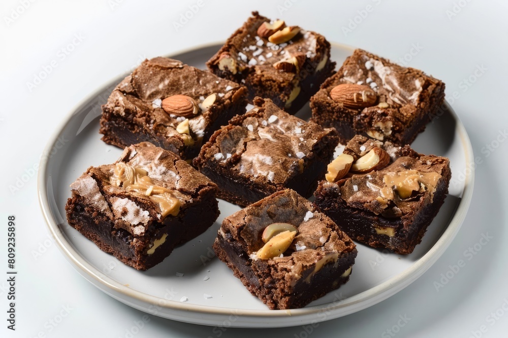 Scrumptious Almond Butter Brownies with Flaky Salt Garnish Scrumptious Almond Butter Brownies with Flaky Salt Garnish