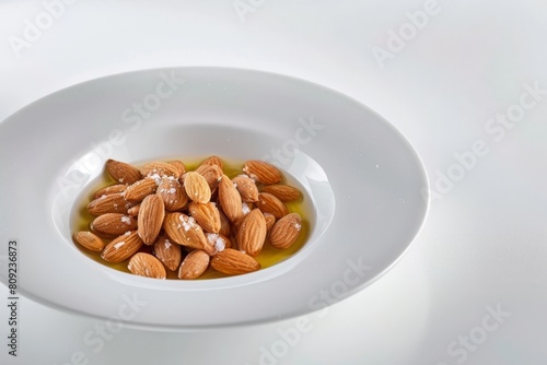 Tantalizing Almonds in Culinary Masterpiece with Olive Oil and Coarse Sea Salt