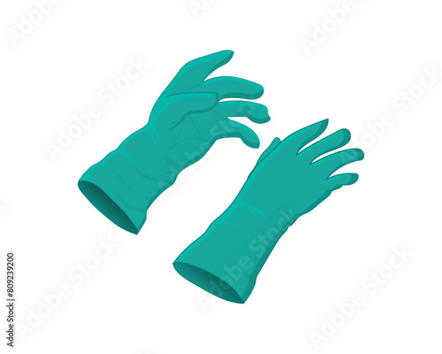 vector design of a pair of light green gloves which are usually used to protect or wrap both hands
