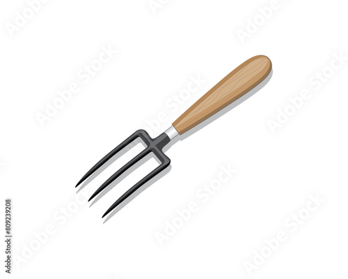 vector design of a hand fork which is usually used as a tool for cleaning, digging or prying things often used in the garden