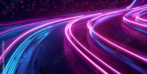 Speed or motion Concept background with shining light lines