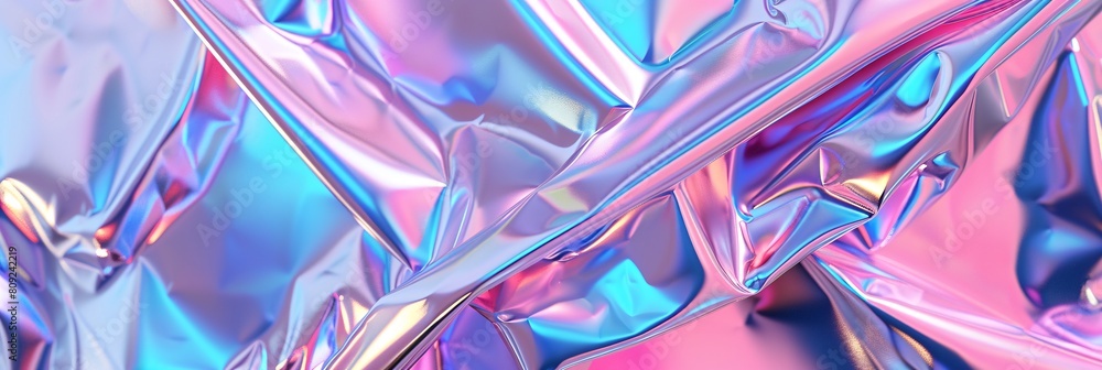 Vibrant Holographic Foil Texture in Bright Pink and Blue Tones