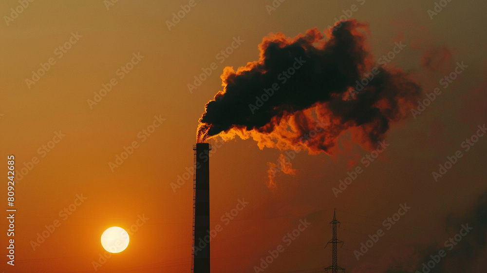 © Insight Lens - smoke spreading from the industrial chimney, air pollution and global warming concept © Insight Lens - smoke spreading from the industrial chimney, air pollution and global warming concept