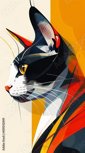 Stylized  abstract illustrations of pets