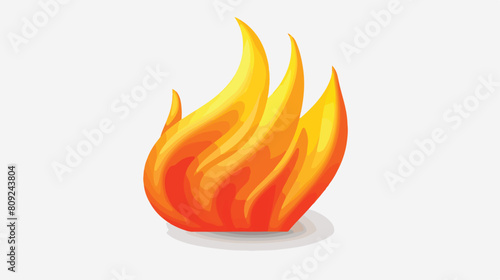 Orange flame volumetric 3d icon vector illustration