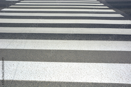 Pedestrian crossing lanes view from low height