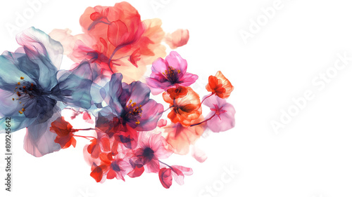 Colorful Floral Artwork isolated on a transparent background