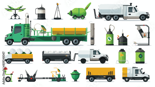 Pest control service equipment and vehicle icons se