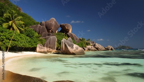 anse source d argent beach in the seychelles photo