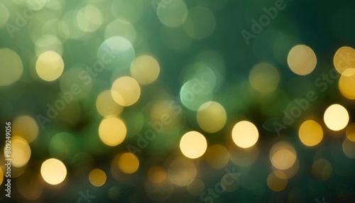 christmas background abstract banner golden and green blurred bokeh lights festive header