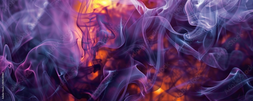 Abstract streams of rich purple smoke
