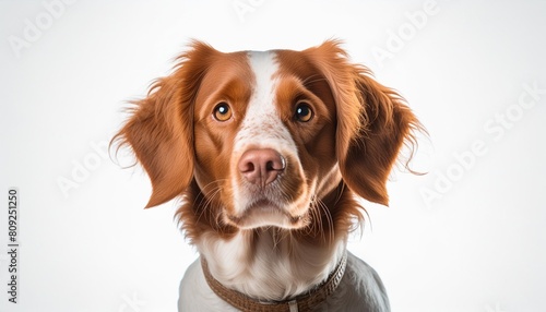 brittany spaniel dog isolated on white background generative ai photo