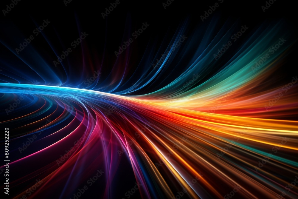 Vibrant Spectrum Waves Flowing In A Mesmerizing Abstract Art Design. Generative AI Vibrant Spectrum Waves Flowing In A Mesmerizing Abstract Art Design. Generative AI