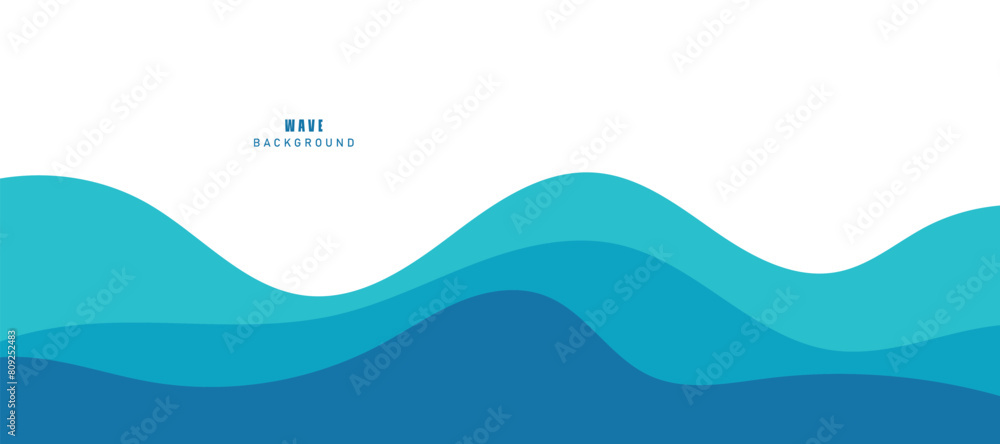 Vector layered blue water wave banner template Vector layered blue water wave banner template