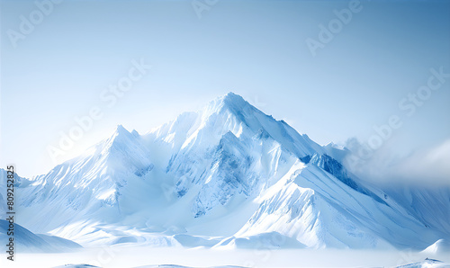 Snowy mountains view. Mountainscape. Landscape with snowcapped mountains. 