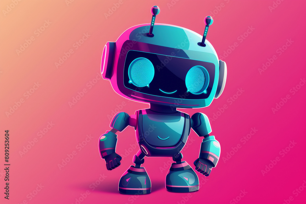 cute robot smiling warmly cute robot smiling warmly