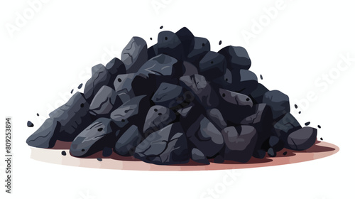 Pile of black coals for hookah flat style vector il