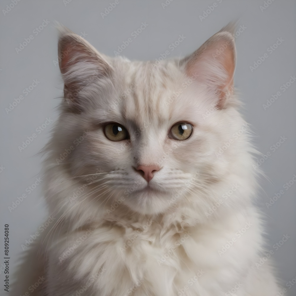 Majestic fluffy Cream-Colored Long-Haired Cat Posing Against a Neutral Background Majestic fluffy Cream-Colored Long-Haired Cat Posing Against a Neutral Background