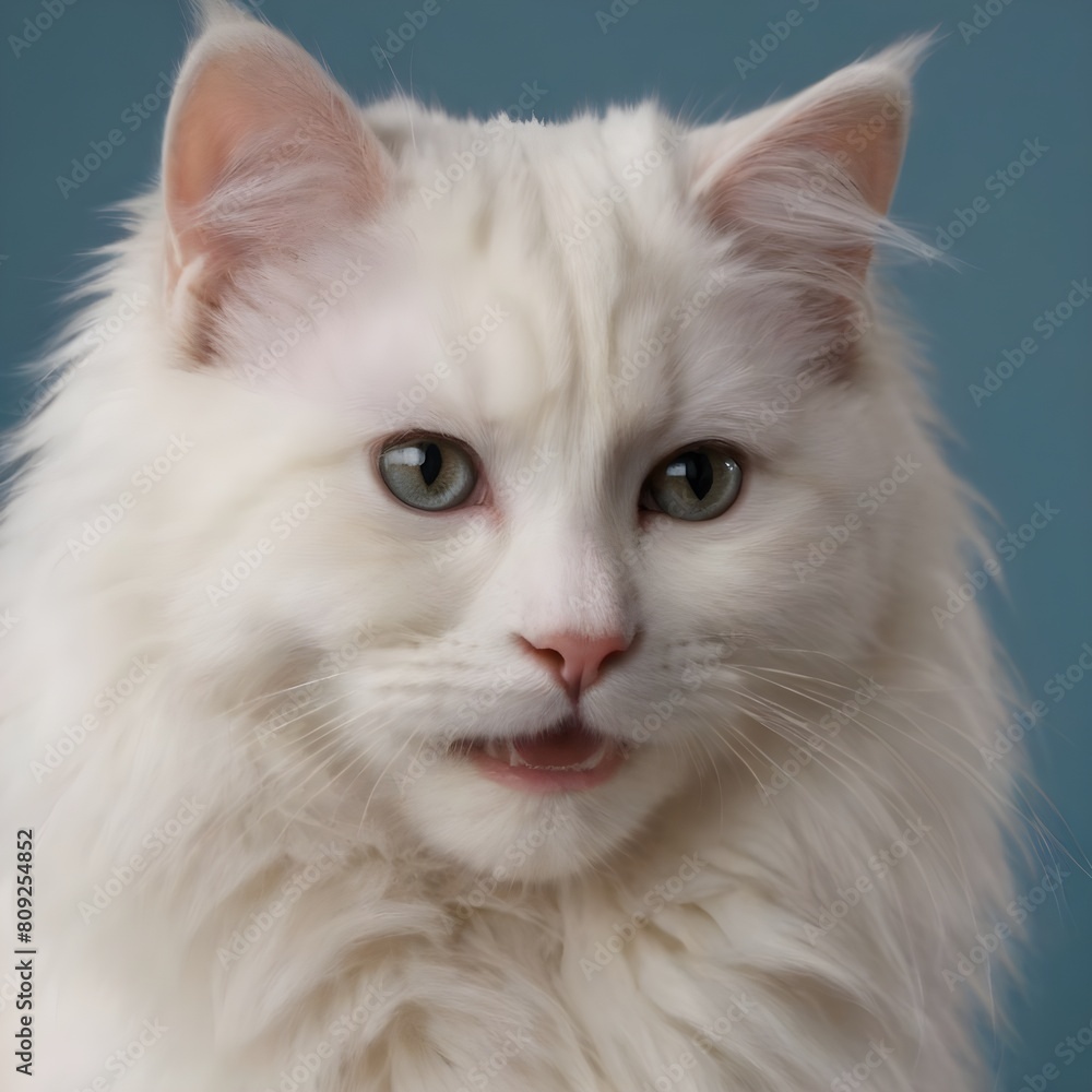 Majestic fluffy Cream-Colored Long-Haired Cat Posing Against a Neutral Background Majestic fluffy Cream-Colored Long-Haired Cat Posing Against a Neutral Background