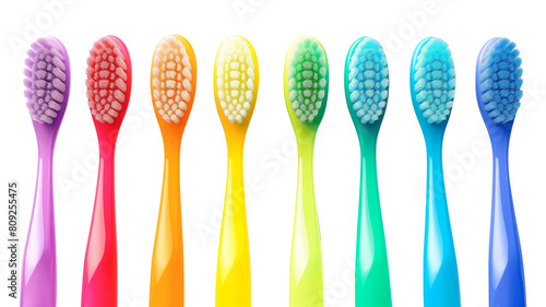 Colorful Toothbrush and Toothpaste Selection isolated on a transparent background photo