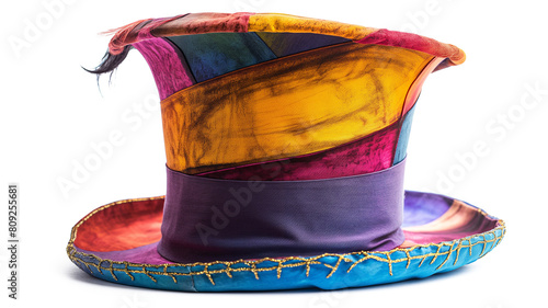 Colorful Top Hat for Alice in Wonderland isolated on a transparent background photo