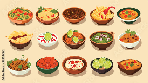 Poster of vertical banner with various Mexican dish