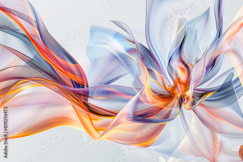 Abstrakte Blüten schwebend im Raum