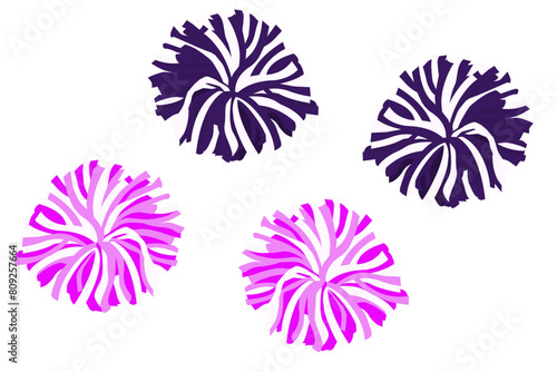Set of multicolored pom-poms vector.

