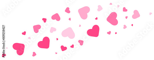Pink heart particle simple decoration. Vector illustration.	