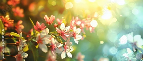 A serene springtime scene captured with a dreamy, out-of-focus effect, perfect for holiday wallpaper.