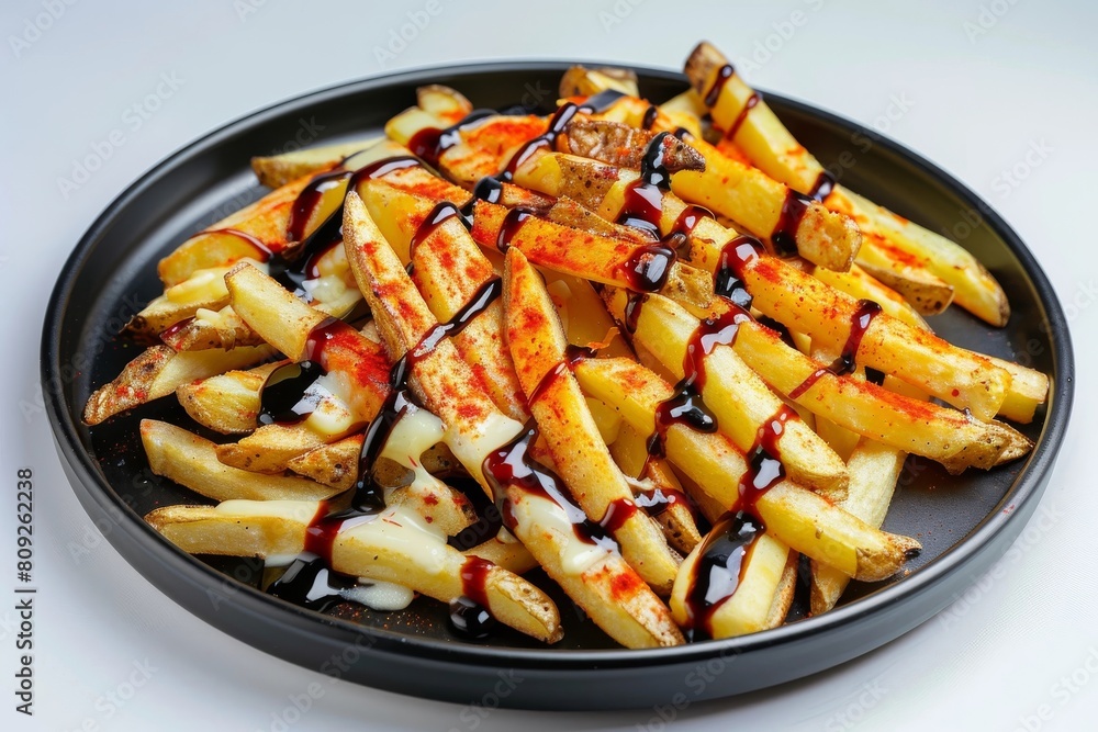 Elegant Alley Fries with Balsamic Glaze and Gouda Cheese Elegant Alley Fries with Balsamic Glaze and Gouda Cheese
