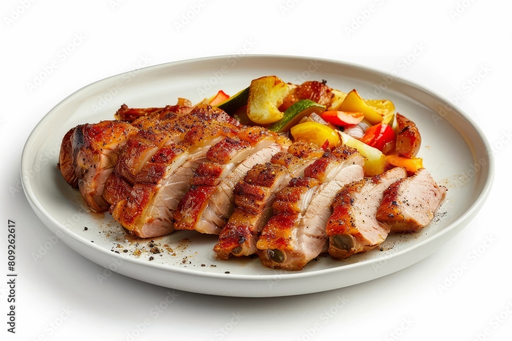 Succulent All-Purpose Pork Shoulder with Seasoned Crispy Exterior and Flavorful Vegetables