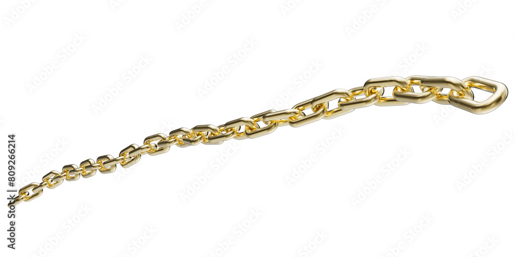 Golden chain isolated on a transparent background. 3D render of yellow metal chain. Golden chain isolated on a transparent background. 3D render of yellow metal chain.
