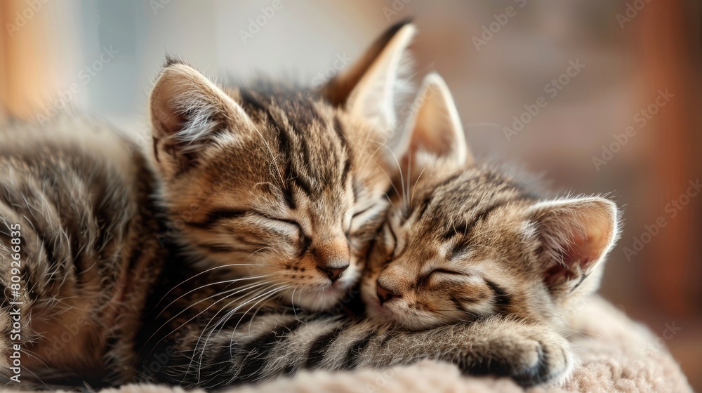 two little cats are playing. selective focus two little cats are playing. selective focus