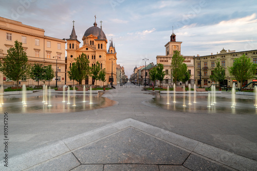 The city of Łódź - view of Freedom Square.	