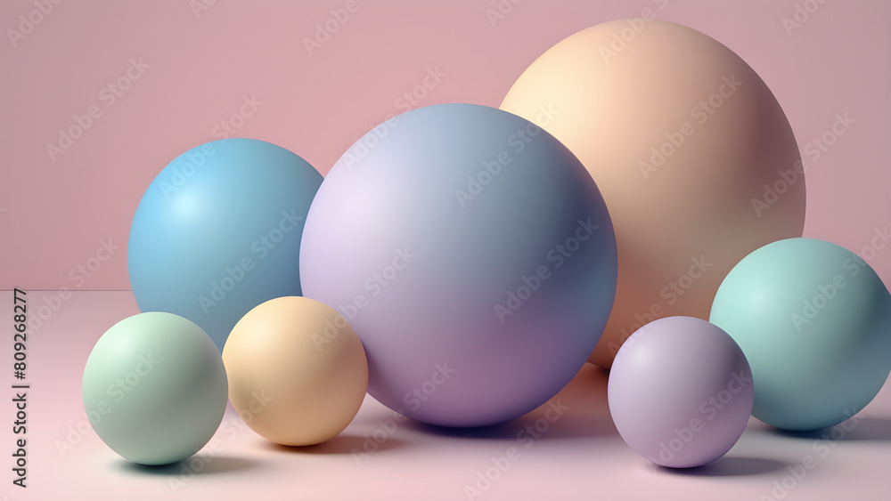 Pastel colored circular sphere, geometric graphic diagram that can be used as presentation background material Pastel colored circular sphere, geometric graphic diagram that can be used as presentation background material